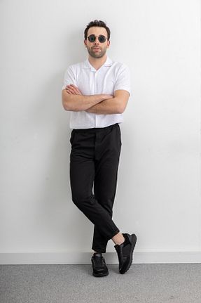 شلوار مشکی مردانه پنبه - پلی استر - الاستین Yüksel Ergül - کد 905268475