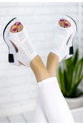 صندل اسپرت سفید زنانه پارچه ای otuzbesshoes - کد 86870400