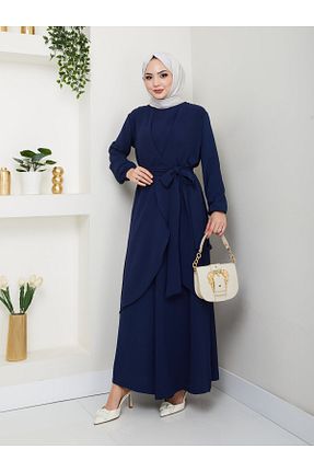 ست بالاتنه و پائین تنه حجاب سرمه ای زنانه گشاد Moda Krash - کد 905289133