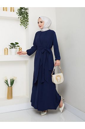 ست بالاتنه و پائین تنه حجاب سرمه ای زنانه گشاد Moda Krash - کد 905289133