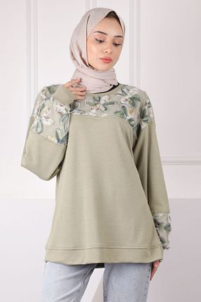 سوئیشرت حجاب خاکی زنانه مخلوط پلی استر İmajButik - کد 905316083