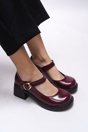 کفش لوفر زرشکی زنانه چرم لاکی Riccon - کد 905321211