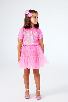 ست بالاتنه و پائین تنه صورتی بچه گانه بافت Le Mabelle - کد 857829929