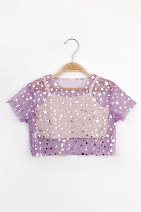 تیشرت بنفش بچه گانه رگولار Le Mabelle - کد 814876529
