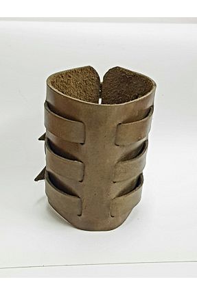 دستبند جواهر خاکی زنانه چرم aysefe - کد 905064782