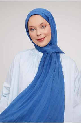 شال آبی زنانه پنبه ای Levidor - کد 905333428