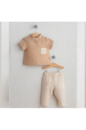 ست بالاتنه و پائین تنه قهوه ای بچه گانه بافتنی Tongs Baby - کد 906572123