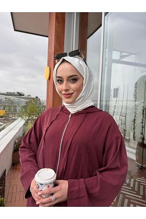 ست بالاتنه و پائین تنه حجاب زرشکی زنانه بافت Molly Nelly - کد 905339017