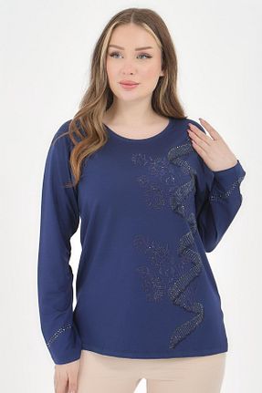 بلوز سرمه ای زنانه یقه دوچرخه Ravencia - کد 905363272