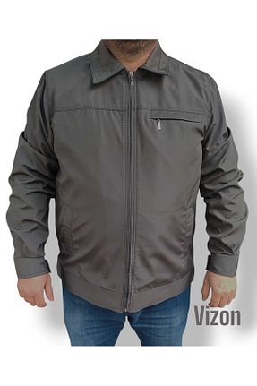 کاپشن سایز بزرگ بژ مردانه کلاسیک Ünal Giyim - کد 905363298