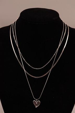 گردنبند استیل ( فولاد ) طوسی زنانه استیل (فولاد) HFKY - کد 905364053
