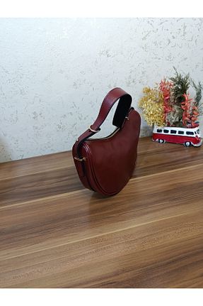 کیف دوشی زرشکی زنانه چرم مصنوعی ÇANTA - کد 905387825