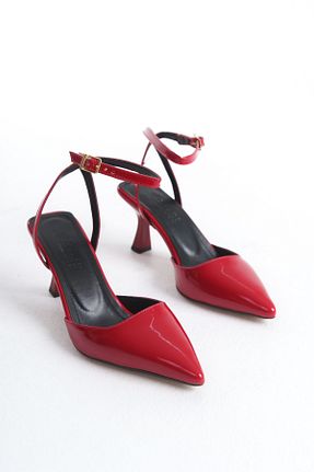 کفش پاشنه بلند کلاسیک قرمز زنانه چرم لاکی meefshoes - کد 905383742