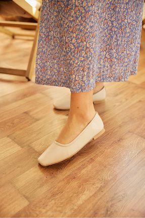بابت بژ زنانه چرم مصنوعی MİLAYA SHOES - کد 901943373