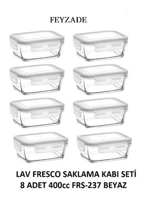 ظرف نگهداری سفید شیشه LAV - کد 732000150