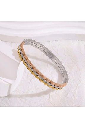 دستبند استیل (فولاد) طلائی زنانه استیل ضد زنگ Siya Silver - کد 788845863