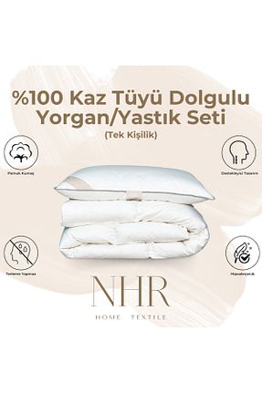 ست لحاف و روکش لحاف و روکش بالش سفید پنبه ای NHR - کد 903540879