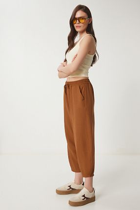 شلوار قهوه ای زنانه پلی استر Lovelyİstanbul - کد 905553013