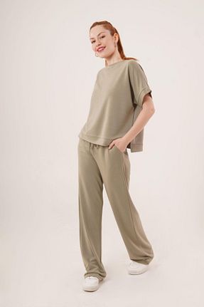 ست بالاتنه و پائین تنه سبز زنانه بافتنی JANES - کد 923070420