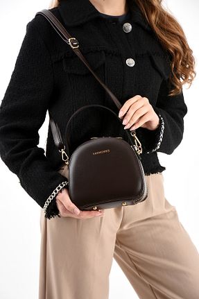 کیف دوشی قهوه ای زنانه چرم مصنوعی Çanta Trend - کد 905561301