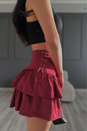 دامن زرشکی زنانه بافتنی style of style - کد 905569922