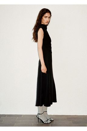 صندل مشکی زنانه پاشنه تخت MANGO - کد 905577149