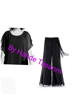 ست بالاتنه و پائین تنه مشکی زنانه بافتنی BY HANDE TASARIM - کد 105608221