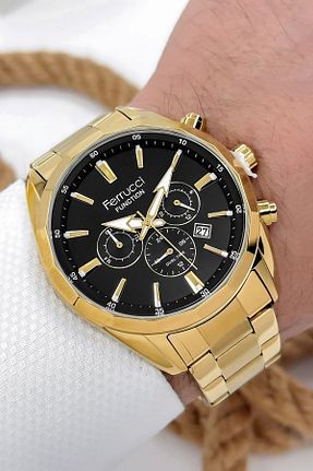 ساعت مچی طلائی مردانه 44 میلی متر Ferrucci - کد 695817945