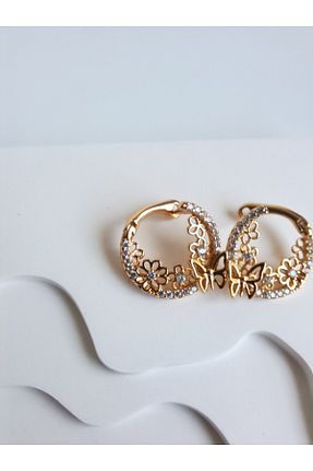 گوشواره جواهر طلائی زیرکن BHR AKSESUAR - کد 905592859