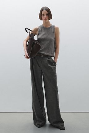 تیشرت طوسی زنانه رگولار Massimo Dutti - کد 917454608