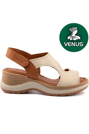 صندل بژ زنانه پاشنه تخت Venüs - کد 904293010