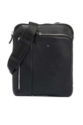 کیف پستچی مشکی مردانه چرم خالص Tergan - کد 41017379