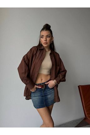 پیراهن قهوه ای زنانه Relaxed Bak