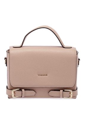 کیف پستچی صورتی زنانه چرم خالص Tergan - کد 886457674