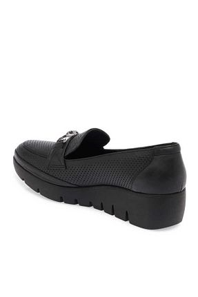 کفش پاشنه بلند پر مشکی زنانه پاشنه کوتاه (1 - 4 سانتی متر) Tergan - کد 838148020
