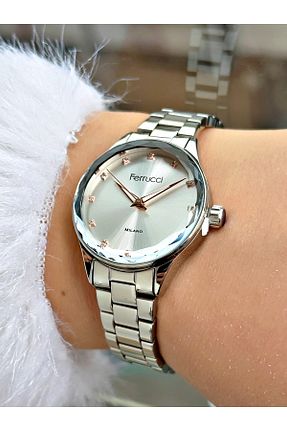 ساعت مچی طوسی زنانه 31-35 میلی متر Ferrucci - کد 905718111