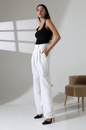 شلوار سفید زنانه پارچه COCOCİX - کد 905715903