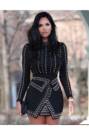 لباس مشکی زنانه بافتنی Sisa Butik - کد 905717112