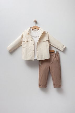 ست نوزادی قهوه ای بچه گانه پنبه ای Jikko Baby - کد 851322213