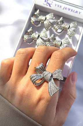 انگشتر جواهر طوسی زنانه فلزی Takıştır - کد 905717989