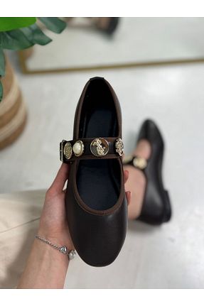 بابت قهوه ای زنانه پارچه ای İmerShoes - کد 921096953