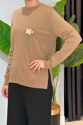 تونیک حجاب بژ زنانه مخلوط پلی استر Missemramiss - کد 917535856