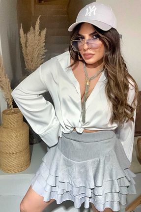 دامن طوسی زنانه پارچه Sohotique By P - کد 905735282