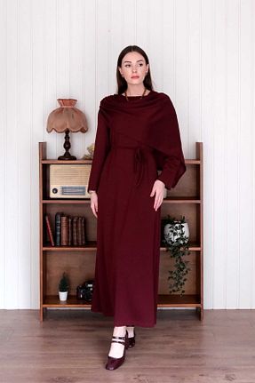 لباس حجاب زرشکی زنانه رگولار ceylan otantik - کد 900957831
