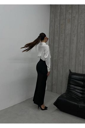 دامن مشکی زنانه لیکرا FAF Denim - کد 903190005