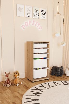 کمد اسباب بازی قهوه ای MDF POFİTTO - کد 917564288