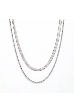 گردنبند استیل ( فولاد ) طوسی زنانه استیل (فولاد) Siya Silver - کد 905764176