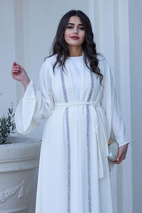 کلاه و ابایا سفید زنانه بافتنی MELEK ARAZ - کد 905763449