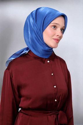 روسری آبی پلی استر Levidor - کد 905775805
