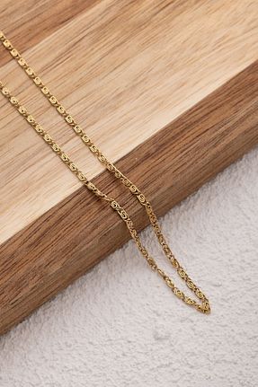 گردنبند استیل ( فولاد ) طلائی زنانه استیل ضد زنگ ByFlorya Jewelry - کد 859397816
